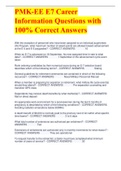 PMK-EE E7 Career Information Questions with 100% Correct Answers