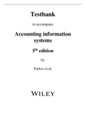 Test Bank for Accounting Information Systems, 5th Edition, Alison Parkes, Brett Considine, Karin Olesen, Yvette Blount