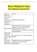 Barry Malignant Hype Barry Malignant Hyperthermia | Questions with 100% Correct Answers | Updated 2023