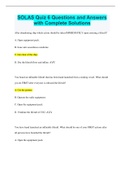 SOLAS Quiz 6 Questions and Answers with Complete Solutions