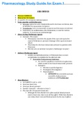 Pharmacology Study Guide for Exam 1