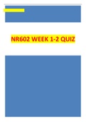 NR602 WEEK 1-2 QUIZ with Verified Answers
