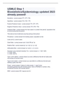 USMLE Step 1 Biostatistics/Epidemiology updated 2023 already passed!