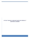 ATI TEAS 7 ENGLISH & LANGUAGE USAGE 2022 VERSION; 37 QUESTIONS & ANSWERS