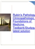 Rubin's Pathology: Clinicopathologic Foundations of Medicine Testbank/Studyguide