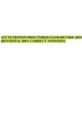 ATI NUTRITION PROCTORED EXAM RETAKE 2019 (REVISED & 100% CORRECT ANSWERS).  