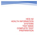 HESI A2 HEALTH INFORMATION SYSTEMS TEST BANK COMPLETE TEST PREPARATION