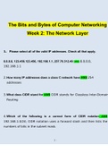 The Bits and Bytes of Computer Networking. Week 2 The Network Layer Questions and Answers (2022/2023) (Verified Answers)