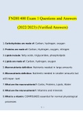 FNDH 400 Exam 1 Questions and Answers (2022/2023) (Verified Answers)