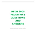 NFDN 2005 PEDIATRICS QUESTIONS AND ANSWERS