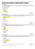 NURS 6550 WEEK 8 KNOWLEDGE CHECK