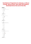 Test Bank for Preparation for Calculus 1st Edition By Bruce Crauder, Benny Evans, Alan Noell