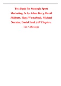 Test Bank for Strategic Sport Marketing, 5e by Adam Karg, David Shilbury, Hans Westerbeek, Michael Naraine, Daniel Funk