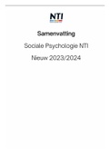 Samenvatting Sociale Psychologie NTI - Nieuwe versie 2023/2024