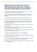 Applicator test for Illinois, General Standards Exam 2023 with complete solution;100 Questions and Answers