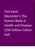 Test bank Memmler’s The Human Body in Health and Disease 12th Edition Cohen Hull