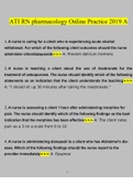 ATI Pharmacology Practice Test A (2019). Questions Verified With 100% Correct Answers