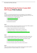 NR 222 Final Exam Version 1 Latest 2023 NEW Exam With Feedback