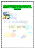 FOCUS ON NURSING PHARMACOLOGY TEST BANK (8TH EDITION BY KARCH) WITH 1 -59 CHAPTERS.