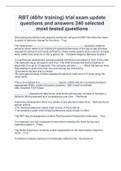 RBT (40/hr training) trial exam update questions and answers 240 selected most tested questions