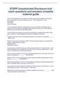 STEPP Unauthorized Disclosure trial exam questions and answers complete material guide