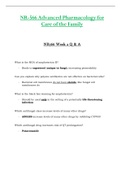 Week 2 Q & A - NR566 / NR 566 (Latest 2023 / 2024) : Advanced Pharmacology for Care of the Family - Chamberlain