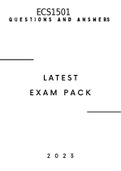 ECS1501 LATEST EXAM PACK SOLUTIONS 2023