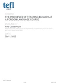 Tefl.org - THE PRINCIPLES OF TEACHING ENGLISH COURSEWORK [QUIZZES AND ASSIGNMENTS]