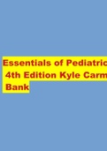 Essentials of Pediatric Nursing 4th Edition Kyle Carman Test Bank