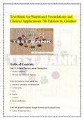 Test Bank for Nutritional Foundations and Clinical Applications 7th Edition by Grodner