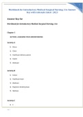 Workbook for Introductory Medical- Surgical Nursing, 11e Answer Key with rationale latest  update