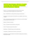 NYSTCE Multi-Subject (Birth-2): English Language Arts, Questions & Answers, terms & Definition. Rated A