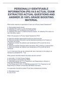 PERSONALLY IDENTIFIABLE INFORMATION (PII) V4.0 ACTUAL EXAM EXTRACTED ACTUAL QUESTIONS AND ANSWER 25 100% GRADE BOOSTING MATERIAL