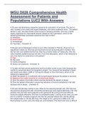 WGU D028 Comprehensive Health Assessment for Patients and Populations UJC2 With Answers.2022/2023 