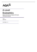 AQA A-Level Economics Paper 3 Mark Scheme 2022