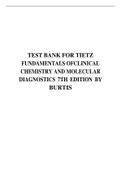 TEST BANK FOR TIETZ FUNDAMENTALS OFCLINICAL CHEMISTRY AND MOLECULAR DIAGNOSTICS 7TH EDITION BY BURTIS