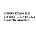 CPNRE EXAM 2023 LATEST UPDATE 2023 Correctly Answered