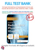 Essentials of Radiographic Physics and Imaging 3rd Edition Johnston Test Bank