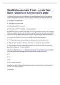 Health Assessment Final - Jarvis Test Bank Questions And Answers 2023