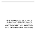 TEST BANK FOR INTRODUCTION TO CLINICAL PHARMACOLOGY 8TH EDITION MARILYN WINTERTON EDMUNDS ISBN: 9780323187657 ISBN: 9780323297950 ISBN: 9780323187671 ISBN: 9780323187664 ISBN: 9780323312912