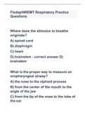 Fisdap/NREMT Respiratory Practice Questions with answers