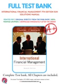 International Financial Management 7th Edition by Cheol S. Eun, Bruce G. Resnick Solutions Manual