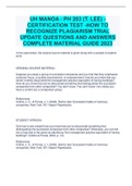 UH MANOA - PH 203 (T. LEE) - CERTIFICATION TEST -HOW TO RECOGNIZE PLAGIARISM TRIAL UPDATE QUESTIONS AND ANSWERS COMPLETE MATERIAL GUIDE 2023   In the case below, the original source material is given along with a sample of student work.    ORIGINAL SOURCE