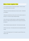 Micro: Gram negative Test | Questions with 100% Correct Answers | Verified | Updated 2023