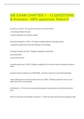 SIE EXAM CHAPTER 1 - 12 QUESTIONS & Answers. 100% approved. Rated A
