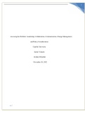 NURS FPX 4900 Assessment 1 Leadership, Collaboration, Communication, Change Management,and Policy Consideration latest update