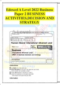 Edexcel A Level 2022 Business Paper 2 BUSINESS ACTIVITIES,DECISION AND STRATEGY