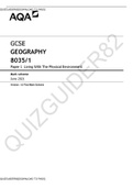 GCSE GEOGRAPHY 8035/1 Paper 1 Living With The Physical Environment[DOWNLOAD TO PASS]