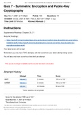 CS 4235 Quiz 7 Symmetric Encryption and Public Key Cryptography- Georgia Institute of Technology