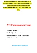 ATI PN FUNDAMENTALS PROCTORED EXAM (11 LATEST VERSIONS, 2021) / PN ATI FUNDAMENTALS PROCTORED EXAM / ATI PN PROCTORED FUNDAMENTALS EXAM (A BEST DOCUMENT FOR EXAM